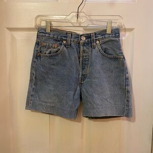 Levi's Button Fly Light Blue Jean Shorts